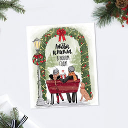 Цена за 20 шт. Открытка-мини «С Новым годом!» тепла, 8.8 х 10.7 см