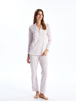 G?mlek Yaka Desenli Hamile Pijama Tak?m?