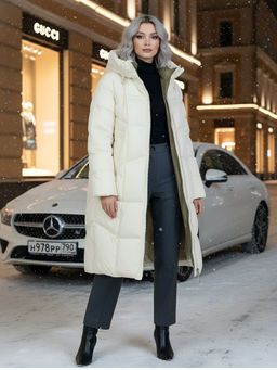 Пальто зимнее утепленное с капюшоном Бренд: Visdeer