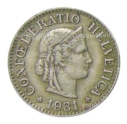Монета 10 раппенов 1931 года Швейцария