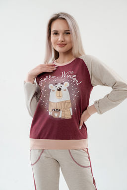 Костюм женский из футера Гамми бордо - Амадэль фото 6