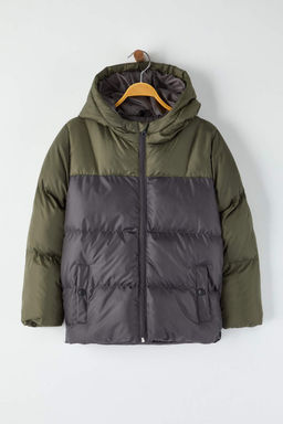 Haki Erkek Cocuk Duz Kapusonlu Regular Mont TKDAW26MO00013 - Trendyolmilla фото 2