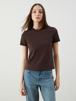 Bisiklet Yaka Nak??l? Kad?n Ti??rt