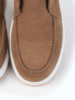 01-5280-11 BROWN Ботинки демисезонные женские (натуральная замша, байка)