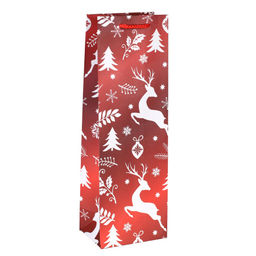 Цена за 12 шт. Пакет подарочный 12х36х9см под бутылку / 9068 /уп 12/600/Новый год - Галеонтрейд фото 8