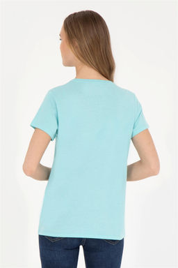 Женская мятная футболка с круглым вырезом - U.s. polo assn фото 5