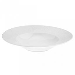 "Русь" Тарелка глубокая фарфоровая д228мм h44мм, 400мл, белый, рельефный декор (Китай)