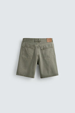 BERMUDA DENIM REGULAR FIT / Verde gris