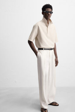 100% LINEN PLEATED TROUSERS - Zara фото 6