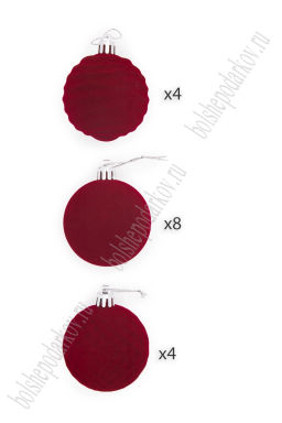 Набор новогодних шаров 6см (16шт) SF-8008, бордовый - Больше подарков фото 4