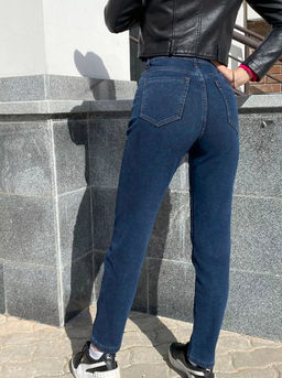 Джинсы женские МОМ на флисе