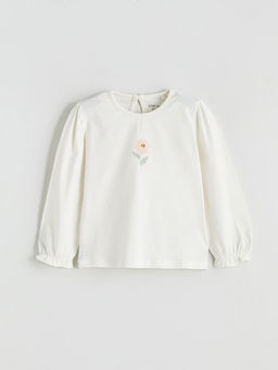 ?i?ek Bask?l? K?z Bebek Bluz ve Tayt