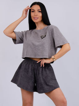 Шорты Лолита, футер с лайкрой - Малина фото 65