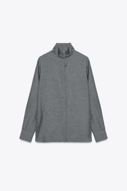 FLOWING HIGH NECK SHIRT - Zara фото 6