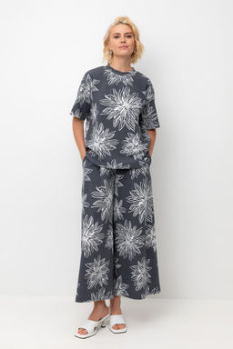 ЕВТ 4150/синий,крупные астры брюки жен