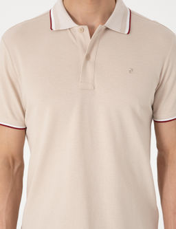 Bej Slim Fit Polo Yaka Ti__rt - Pierre cardin фото 6