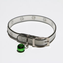 Ошейник Лапки, 28 х 1 см, ОШ 18-24 см, прозрачный/белый - Пижон фото 2