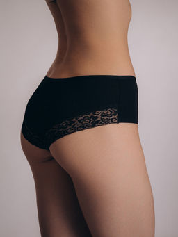 Женские чёрные трусы-слипы с кружевом (Арт. 5057LUF)