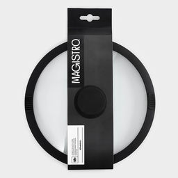 Крышка Magistro, d=22 см, со сливом, с силиконовым ободком и ручкой, жаропрочное стекло