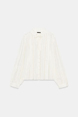 BLUSA ROM?NTICA ENTREDOSES / Crudo - Zara фото 6
