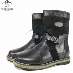 Монголки подростковые черные, войлочная подошва