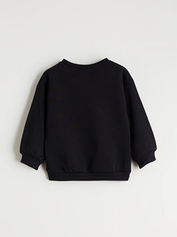 Bisiklet Yaka Uzun Kollu Atat?rk Bask?l? K?z Bebek Sweatshirt