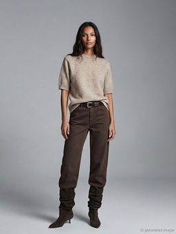 Bisiklet Yaka Kad?n Triko Kazak