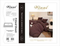 КПБ Mency Winni Бархатный Сатин на резинке по кругу MENBSR09 Евро