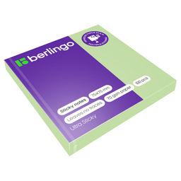 Цена за 2 шт. Блок самоклеящийся Berlingo "Ultra Sticky" 75*75мм 100л., пастель зеленый (LSn_39206)