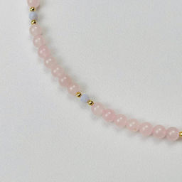 Колье из Розового кварца и Голубого агата 43 см +