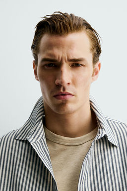 CAMISA RELAXED FIT RAYAS / ?ndigo - Zara фото 5