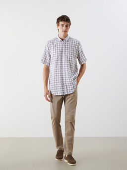 Regular Fit K?sa Kollu Ekose Arm?rl? Erkek G?mlek