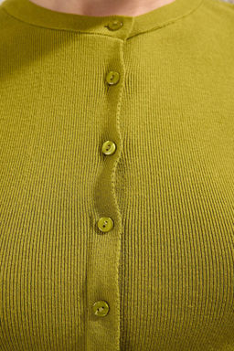 Yag Yesili Bisiklet Yaka Triko Ince Bluz TWOSS25BZ00300