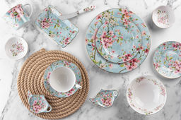 Розетка д/варенья 2 пр. 9,5*9,5*3 см 120 мл Яблоневый цвет на голубом NEW BONE CHINA - Elan gallery фото 19