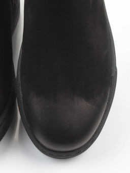 05-X30311A-1 BLACK Ботинки демисезонные мужские (натуральная кожа, байка)