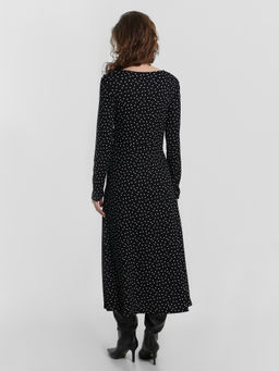 Платье женское черное в горошек черно -белый горох 152680