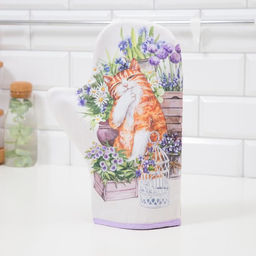 Варежка-прихватка Этель Пушистое настроение 20х28 см, 100% хлопок, саржа, ватин 250 г/м2