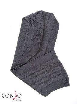 KN180330 - тёмно-серый Шарф женский. Размер 30х100 см