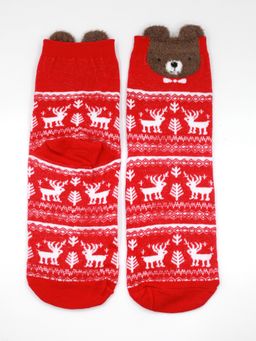 Носки НГ р.35-40 Red christmas Мишка - Krumpy фото 2