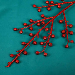 Цена за 4 шт. Декор блеск «Веточка с шариками», 12×25 см, МИКС