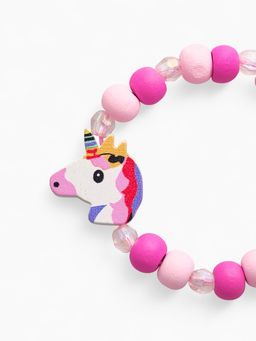 Цена за 2 шт. Набор детских украшений Выбражулька «Единорожек», 2 предмета: бусы, браслет, розовый