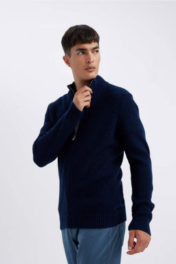 Вафельный кардиган стандартной посадки с водолазкой - Defacto фото 4