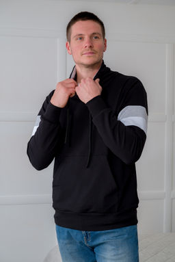 Толстовка мужская из футера Оскар черный макс - Амадэль фото 5