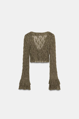 SHORT LACE JACKET WITH RUFFLES - Zara фото 8