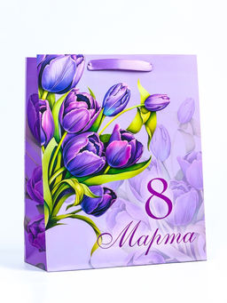 Цена за 2 шт. Пакет подарочный ламинированный вертикальный Букет, M 25.5?30?9 см