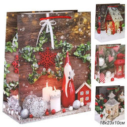 Цена за 12 шт. Пакет подарочный 18x23x10см / 5383M /уп 12/720/Новый год