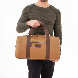 Кожаная дорожно-спортивная сумка Woodstock Camel/Coffee - Lakestone фото 7