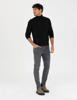 Siyah Slim Fit Bal_k__ Yaka Basic Triko Kazak - Pierre cardin фото 4