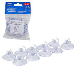 UCC-Y12 CLEAR 010 POLYBAG Присоски для монтажа гирлянд. Набор из 10 шт. Прозрачные. ТМ Uniel - Volpe фото 6