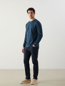 Bisiklet Yaka Uzun Kollu Erkek Sweatshirt